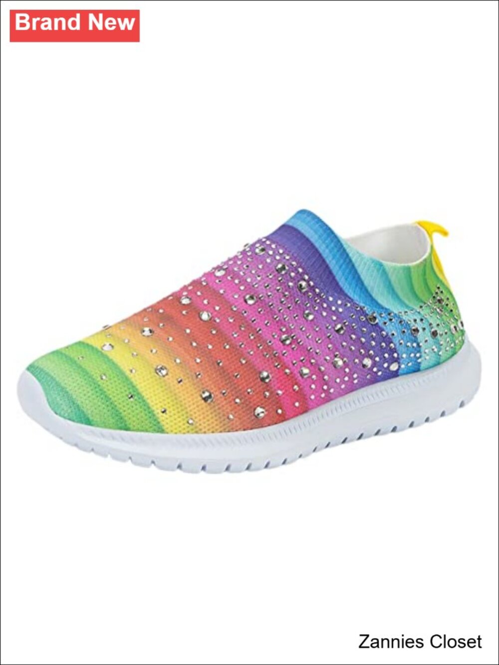 ✨ GOSPT Glitter Mesh Slip On Dance Sneakers Sock Shoes for Jazz Latin Ballroom
